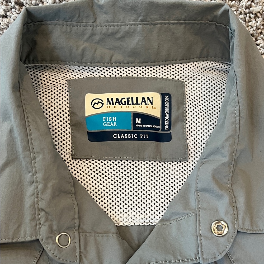 Magellan Outdoors Men's Gray Button Down Shirt - Picture 2 of 5